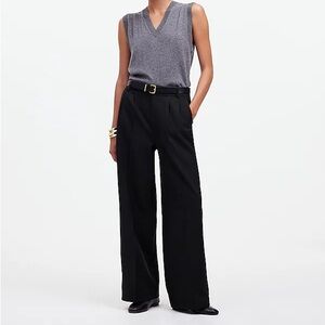 The Harlow Wide-Leg Pant in Drapey Twill NWT